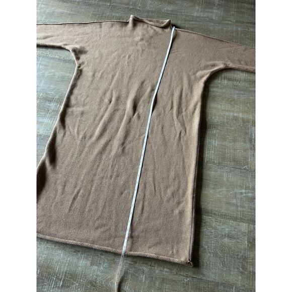 Frank & Eileen Oversized Cotton Sweater Dress Womens S Roll Neck Tan Camel EUC - Picture 5 of 11